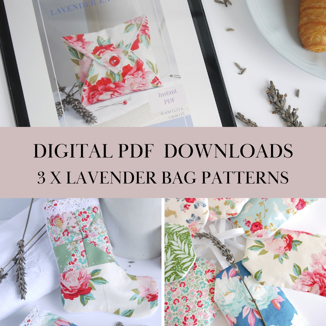 Lavender Bag Sewing Pattern PDF Bundle 3 PDF Digital Downloads Home Decor Craft Etsy UK