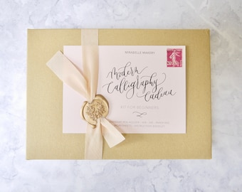 Modern Calligraphy Starter Kit: Pen, Ink & Worksheets - Hand Lettering Gift Box