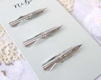 Calligraphy Nibs for Beginners Set – 3 Leonardt G Nibs with Gift Tag & Optional Pen Holder