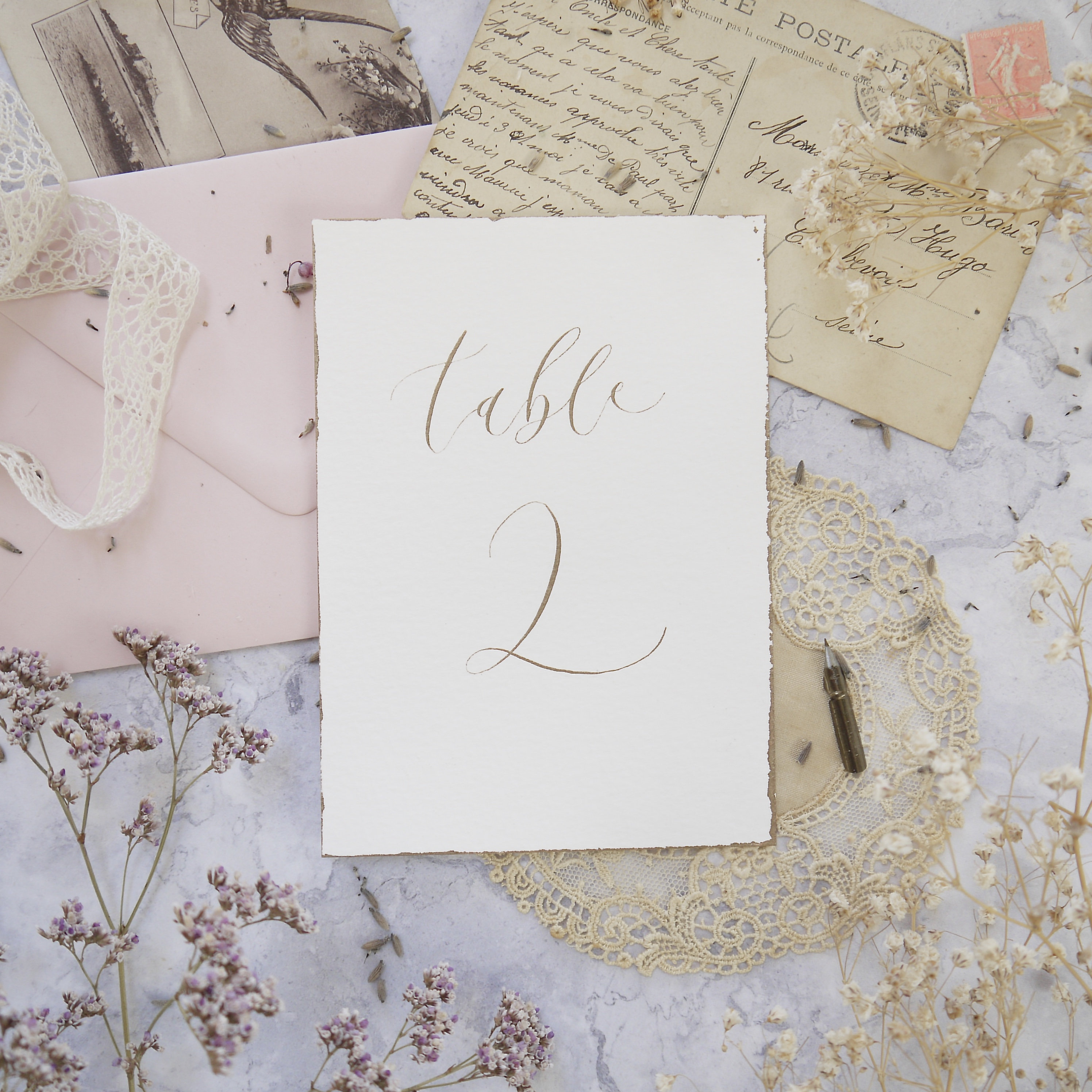 Handwritten Table Name or Number Cards – Torn Edge Wedding Sign ...