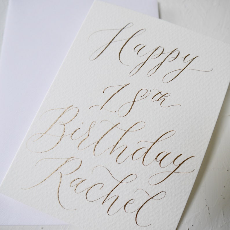 Personalised Birthday Card for Her – Custom Calligraphy Greeting ...