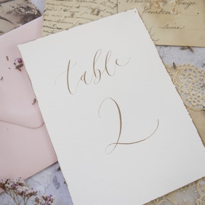 Custom Wedding Table Names in Calligraphy, Handmade Table Numbers Card, Personalised Elegant Wedding Signs image 9