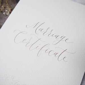 A4 Heiratsurkunde Ordner | Personalisierte Hochzeit Gelübde Halter | Personalisierter Officitiant Buchumschlag mit Kalligraphie