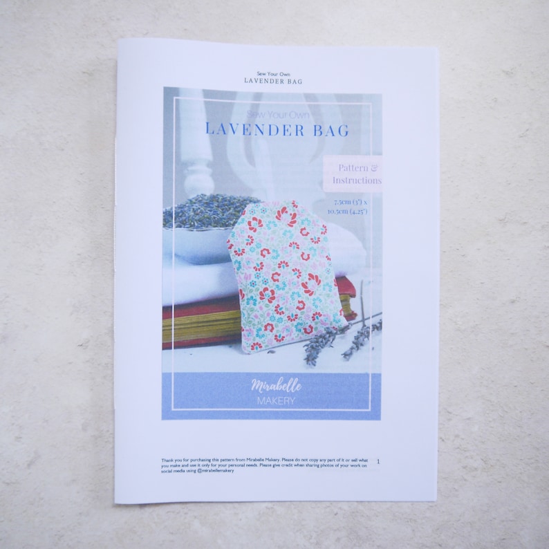 Lavender Bag Sewing Pattern and Instructions Sew Your Own Etsy