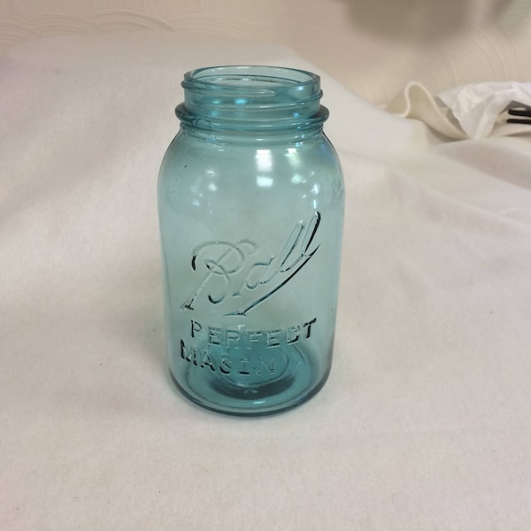 Vintage Blue Ball "Perfect Mason" Quart Canning Jars