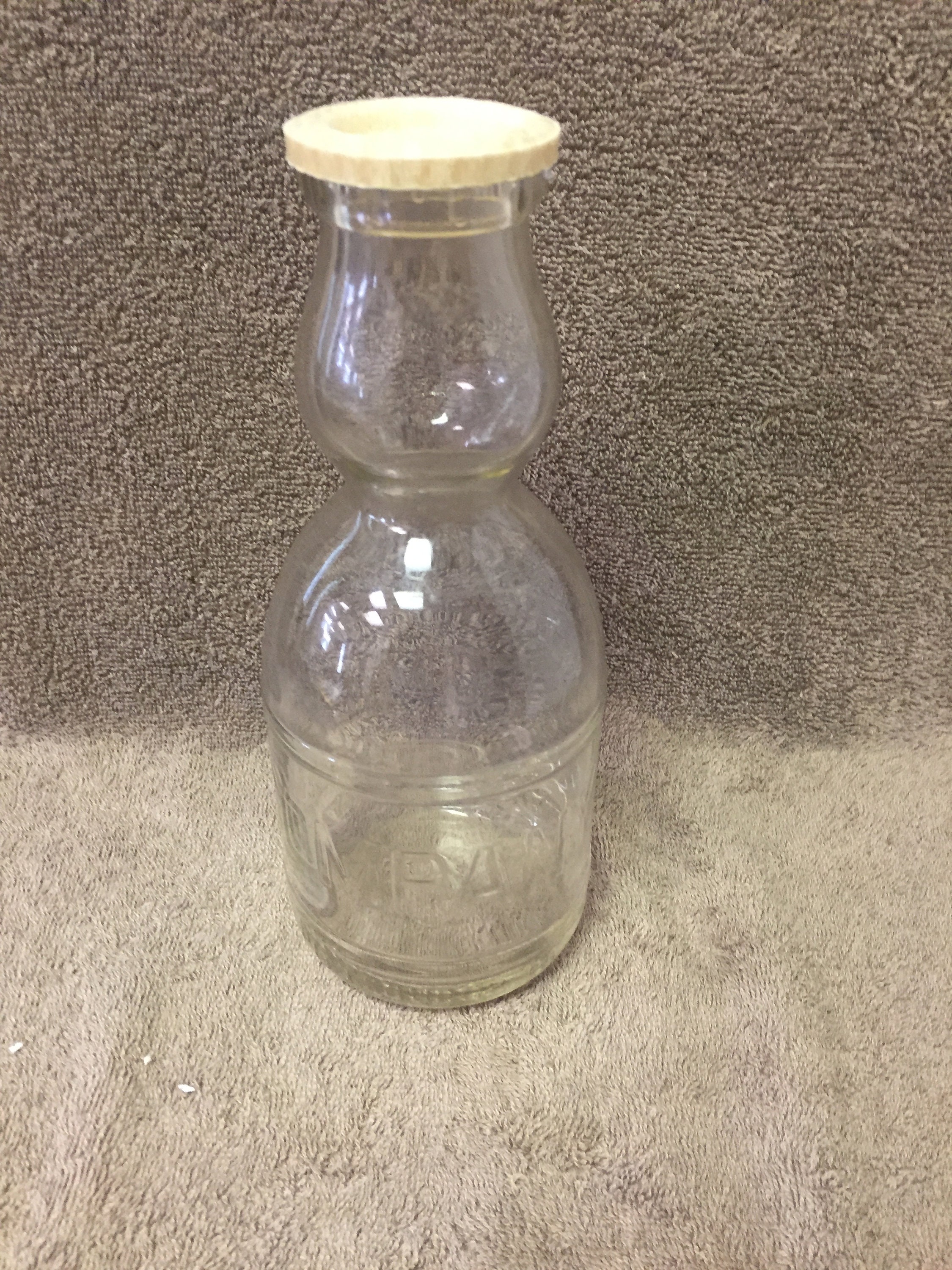 Vintage Bottle : Calder Dairy Clear Glass Orange Graphics Milk Container  Farm Fresh Local With Plastic Bottle Cap Carlton Michigan USA 