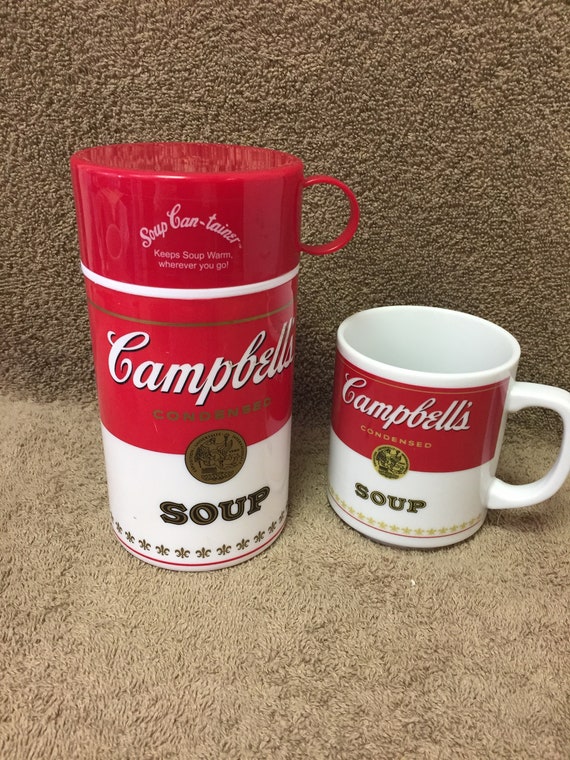 Campbell Soup Thermos 6 1/2, 10oz and China Mug 3 5/8 