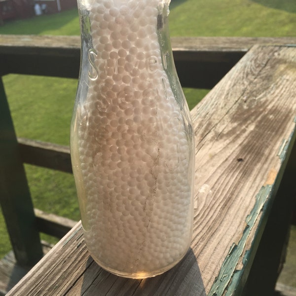Pint Milk Bottle (7 1/2") embossed "Silver Seal Meadow Gold"