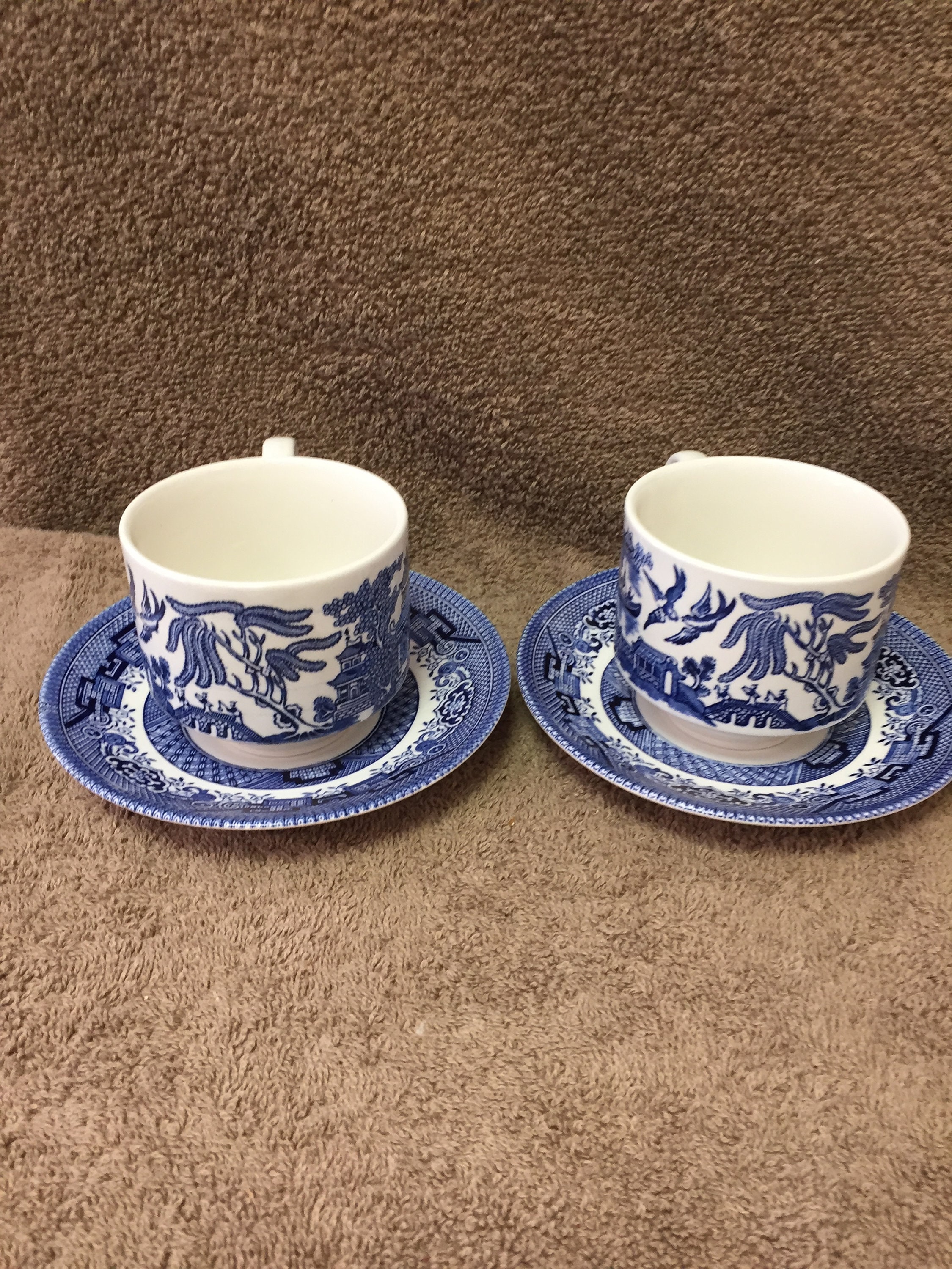 TWO CHURCHILL NAVAHO CUPS & SAUCERS GREAT CONDITION 