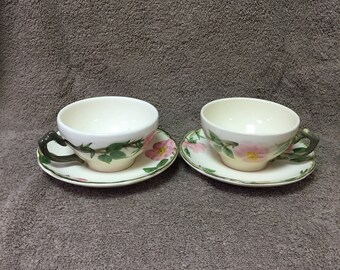 Two Cups and Saucers (5 3/4") from "Desert Rose (USA)" Pattern
