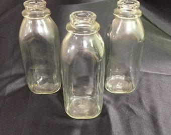 Three Square Generic Pint Bottles (7")