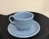 Cup (2 3 4 quot , Flat) and Saucer from Homer Laughlin 39 s quot Periwinkle quot Pattern