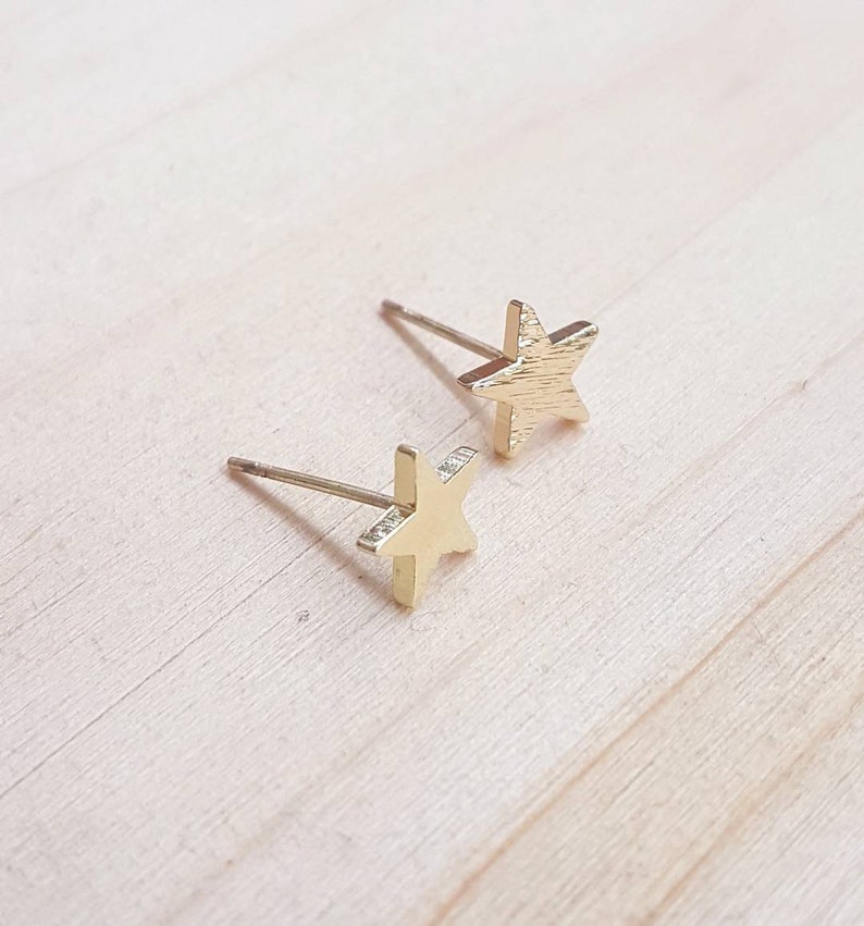 Gold Plated Dainty Stars Tiny Stars Earrings Packed in a Teabag Studs Minimalist Earrings Stars Tiny Studs Bridesmaid Gift