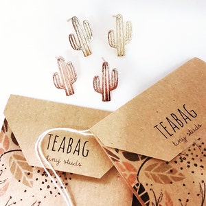 Cactus Stud Earrings,Rose Gold Cactus Studs,Rose Gold Small Cactus Earrings,Cactus Dainty Earrings,Minimalist Cartilage Earrings,Gift Ready