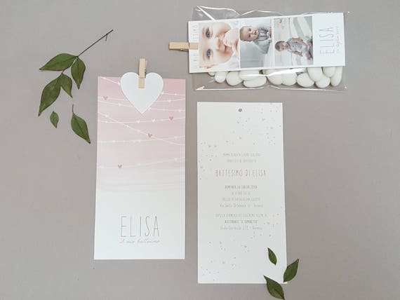 Inviti Battesimo Mod Heart Kit Fai Da Te Biglietto Invito Tag Bigliettini Bomboniere Bianco E Giallo Formato Digitale E Cartaceo