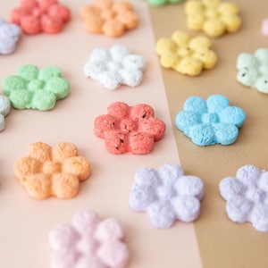 Flores de papel semente plantáveis: lembrancinhas de casamento ecológicas, bombas de sementes de flores silvestres, lembrancinhas de batizado