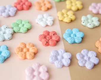 Fiori di carta con semi piantabili: bomboniere ecocompatibili per matrimoni, bomboniere con semi di fiori selvatici, bomboniere per battesimo.