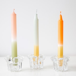 Vintage Glass Vmc Reims Candle Holders France 1970s / Vintage Candle Holder / Crystal Candle Holder / Glass Candle Holder / Set of five