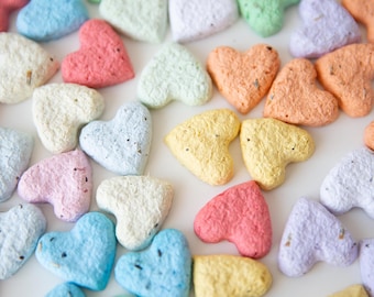 Bombe di semi di fiori selvatici pastello sfusi - cuori: bomboniere sostenibili, ecologiche e riciclate