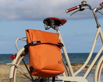 Sacoche vélo/sac à dos unisexe étanche pour cyclistes de couleur orange cuivré