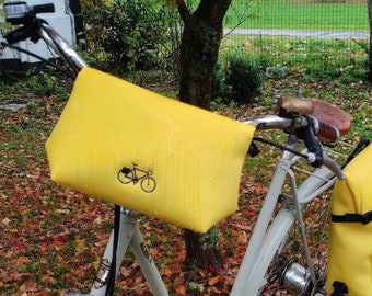 Sacoche guidon imperméable avec bandoulière réglable en Jaune