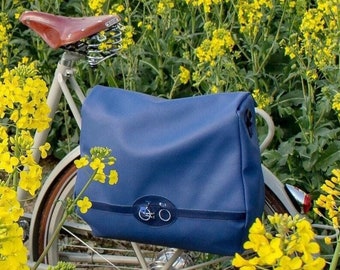 Sacoche vélo porte-bagage arrière imperméable de couleur bleu