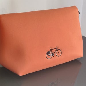 Women Bike Pannier waterproof for handlebar and city bag with a strap in blue Orange