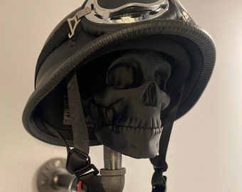 Motorcycle Helmet Skull Holder Mount + Jacket and Accessory Hanger Unique and Functional