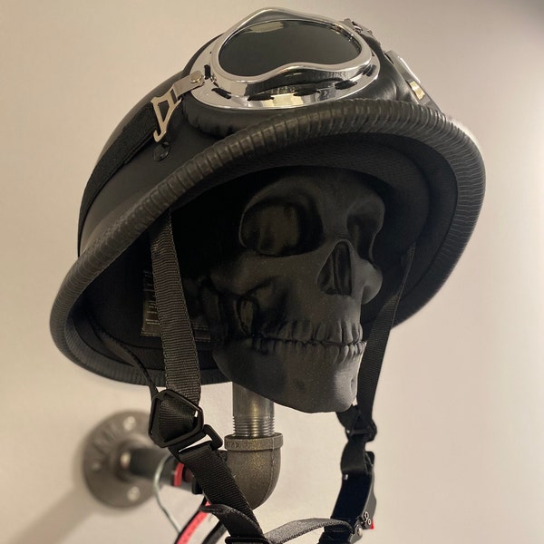 Motorcycle Helmet Skull Holder Mount + Jacket and Accessory Hanger Unique and Functional