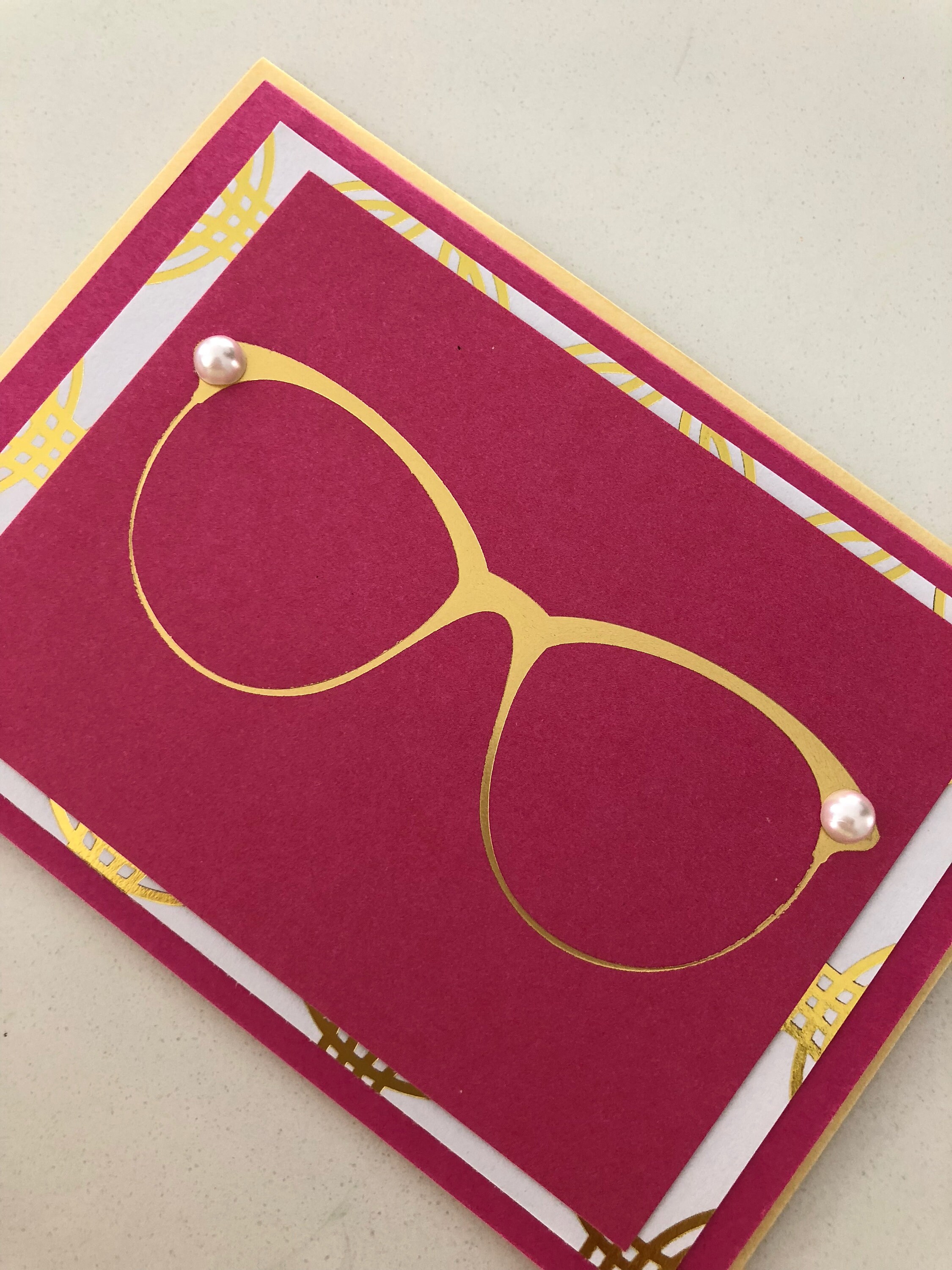 Glasses Handmade Card Etsy