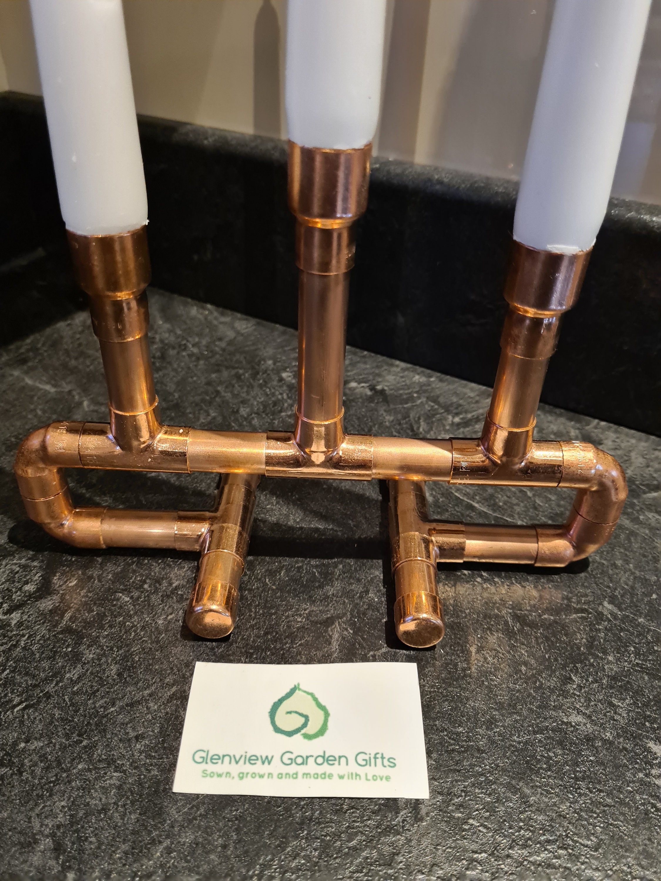 Handmade Copper Pipe 3 candle holder Etsy