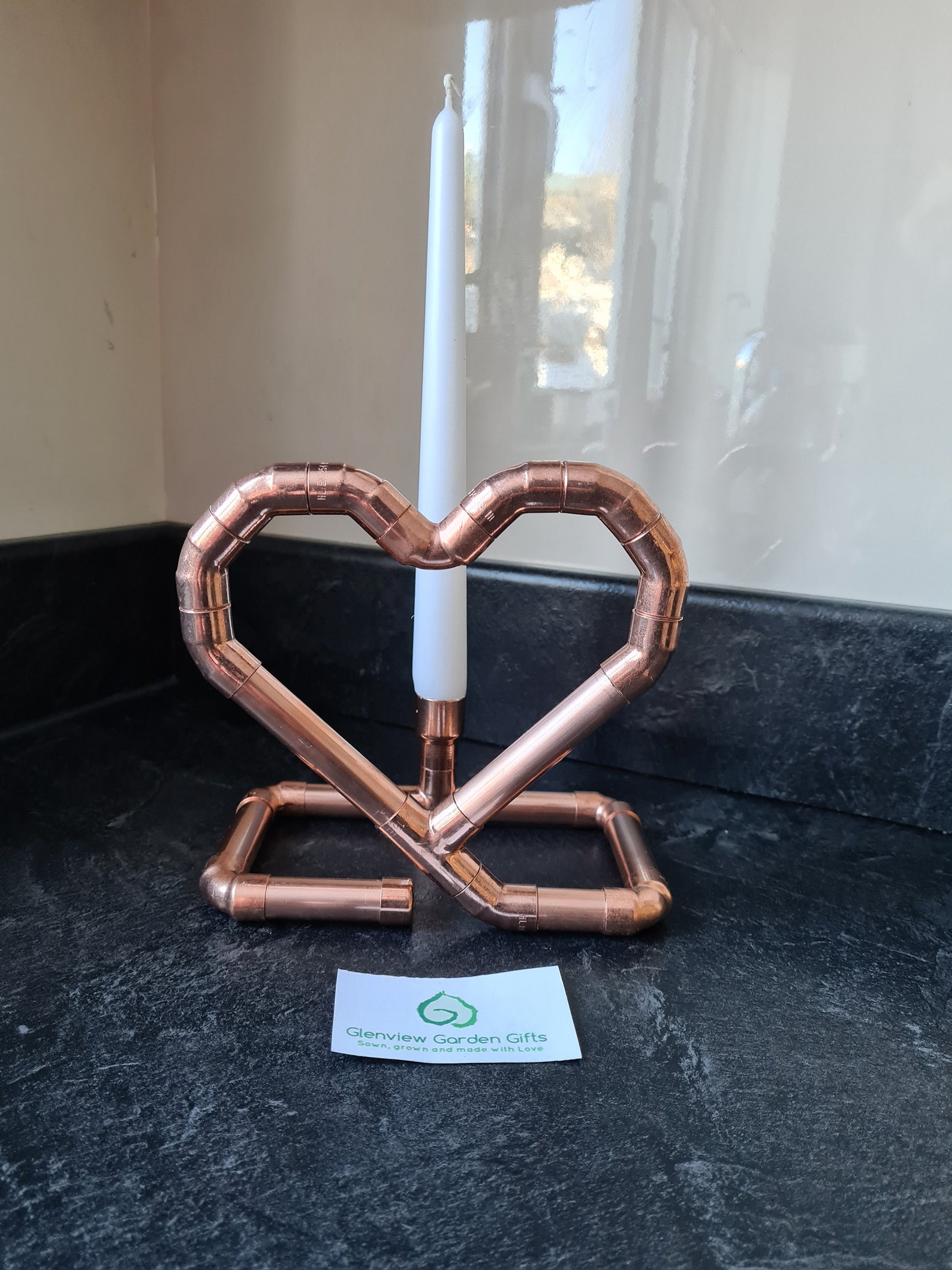 Beautiful Handmade Copper Pipe Heart candle holder Etsy