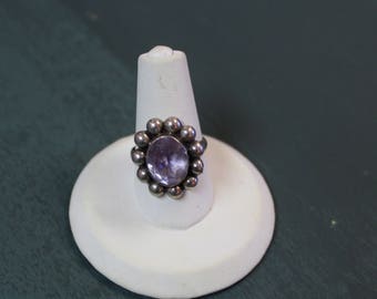Beautiful Vintage Sterling Purple Stone Ring Sterling Silver Ring Size 7