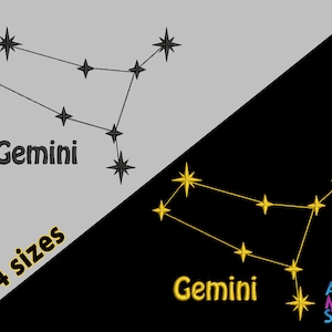 Zodiac constellation Gemini Machine Embroidery Design