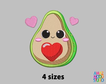 Cute Avocado Machine Embroidery Design