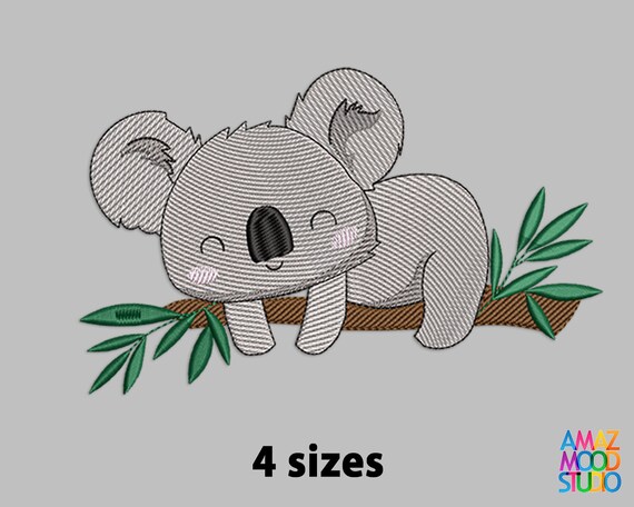 Sleeping Koala Machine Embroidery Design - Etsy