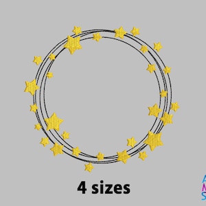 Sternrahmen Kranz Maschinenstickerei Design
