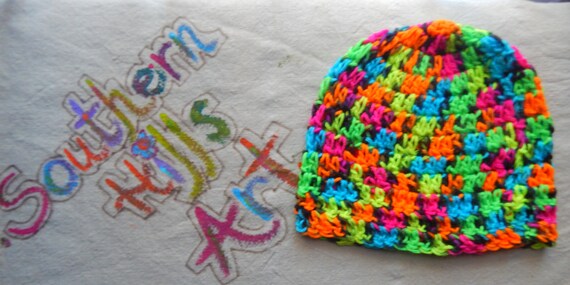 multi colored beanie hat