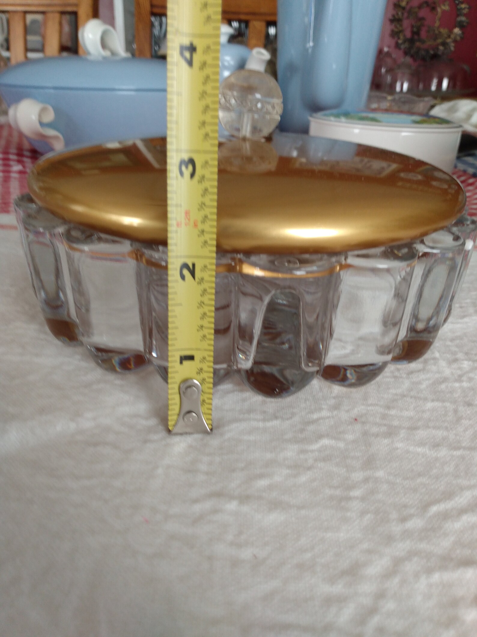 Vintage divided candy dish with metal lid Etsy