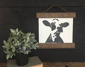 Cow art | Farmhouse decor | Dairy cow | 11”x12”