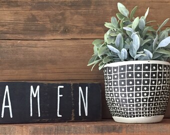 Amen | shelf sitter | word art | farmhouse wood sign