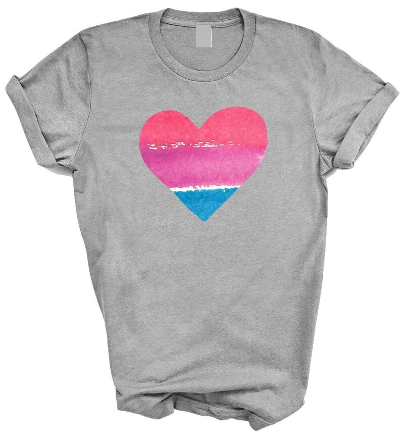 Camiseta bisexual, camiseta Big Bisexual Heart, camiseta LGBT Pride