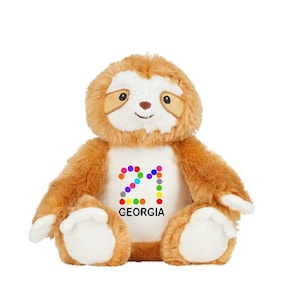 Personalised 21st Birthday Sloth, Happy Birthday Teddy Bear, 21st Birthday Gift, Personalised 21st girl, Personalised 21st Boy