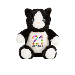 Personalised 21st Birthday Black Cat, Happy Birthday Teddy Bear, 21st Birthday Gift, Personalised 21st girl, Personalised 21st Boy