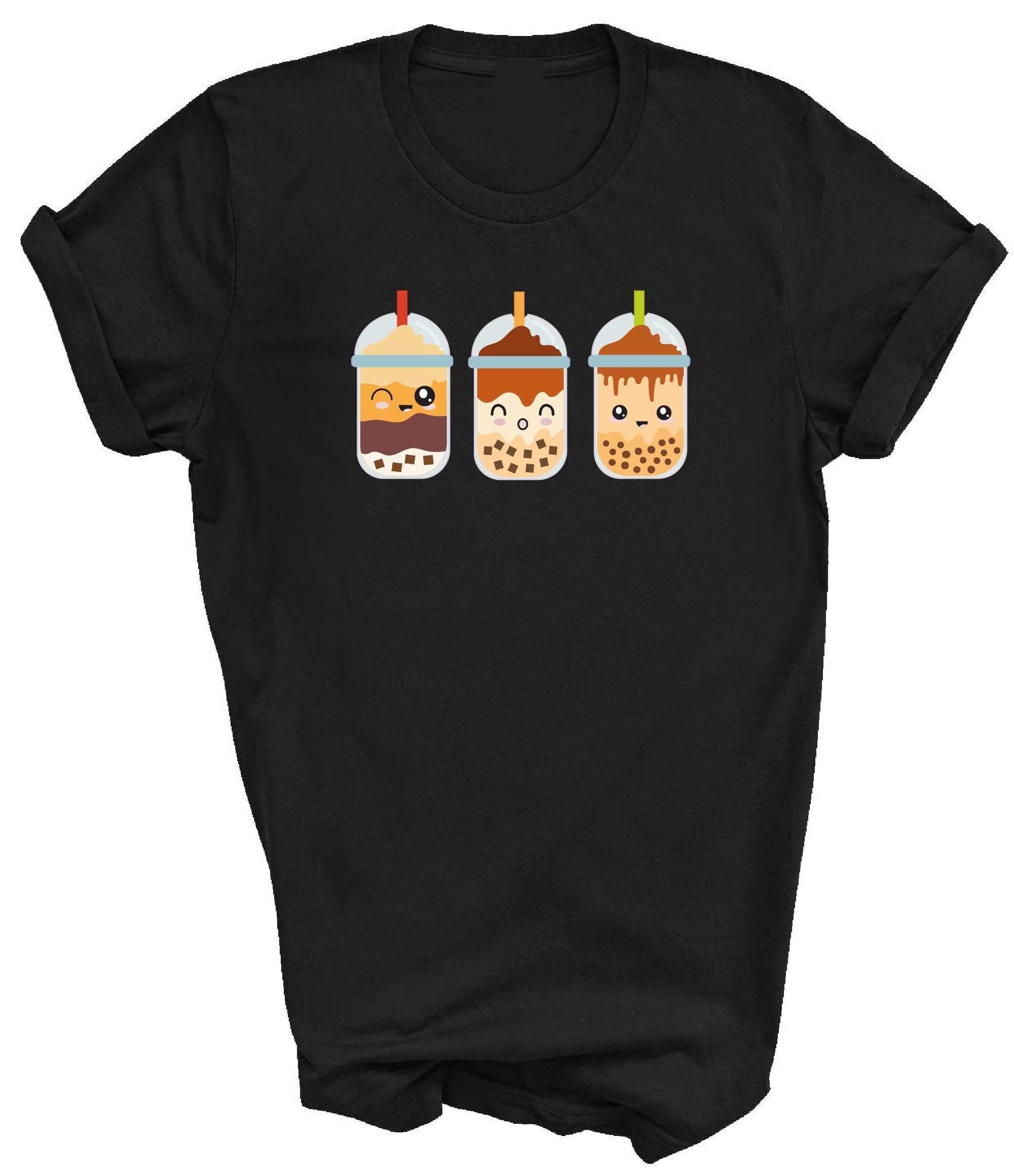 Kids Bubble Tea T-Shirt, Boba Tea T-shirt, Japanese Tea, Harajuku Outfit, Kawaii Cartoon Bubble Tea Top, Asian Food Clothing, Anime Clothing