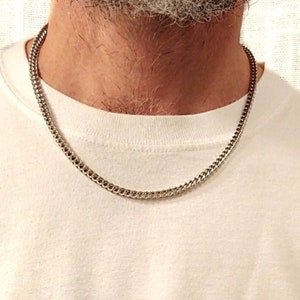 Mens 4mm Stainless Steel Franco Chain Wareproof Necklace