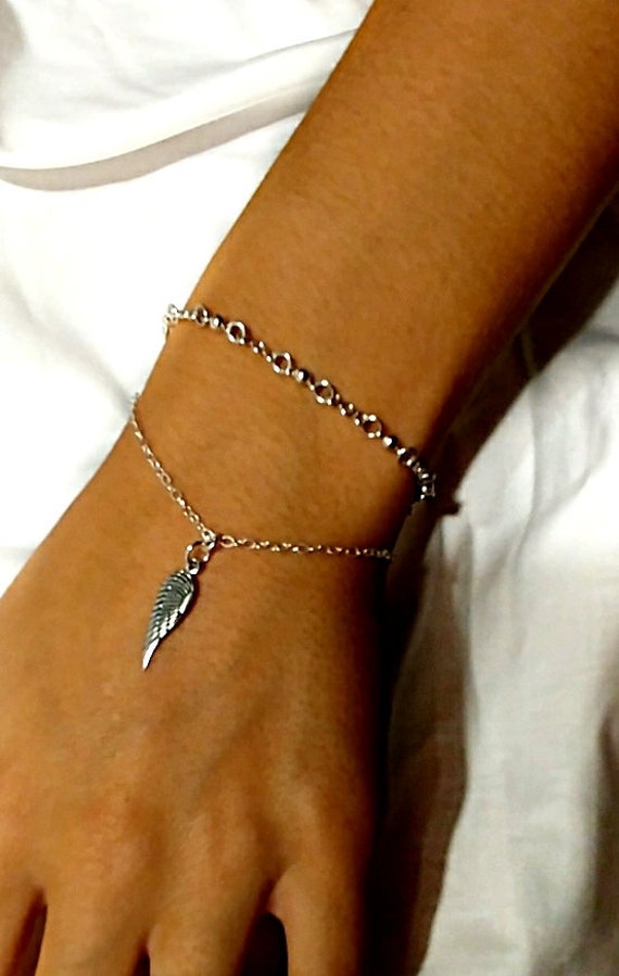 Buy Sterling Silver Angel Wing Bracelet Online in India Etsy