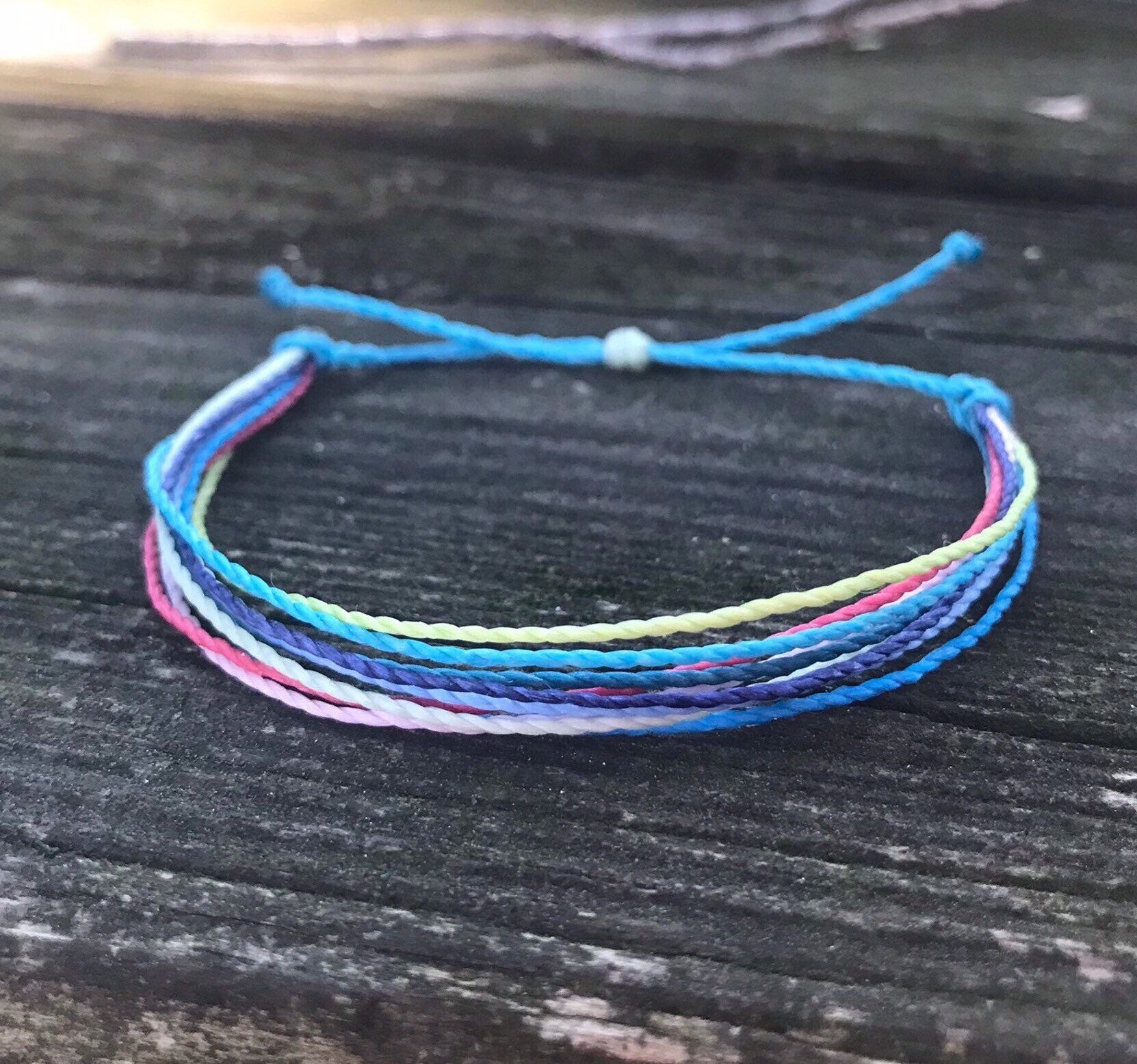 Waxed cord bracelet multicolor 4 Etsy