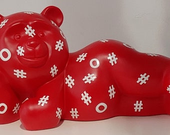 Itzhak Mevorah, "Teddy bear Red", Original Sculpture, Painting on Polymer Casting