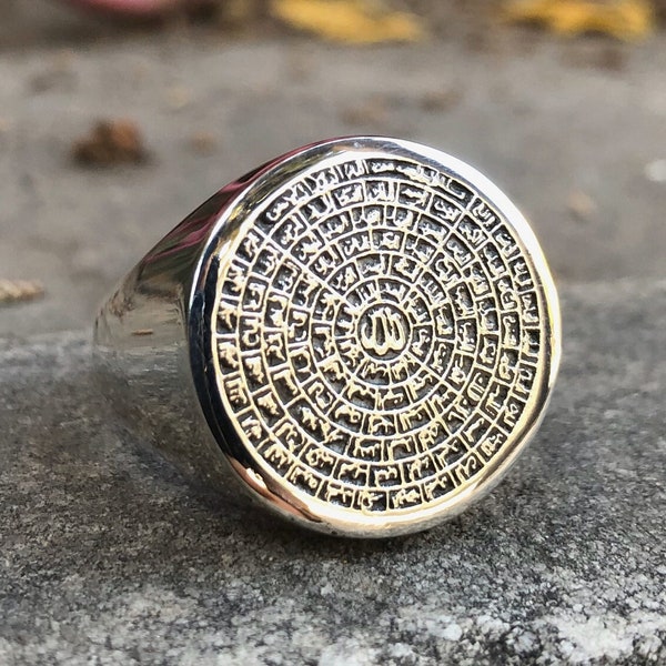 Men ring esma-ul husna 99 names of Allah/God 925 sterling silver solid islamic muslim religious craftsman handmade unique jewelry